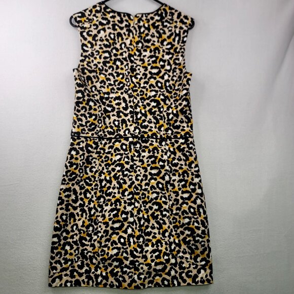 Anne Klein Womens Leopard Print Sleeveless V-Neck Dress Size 6 Saffron Multi - Picture 10 of 12